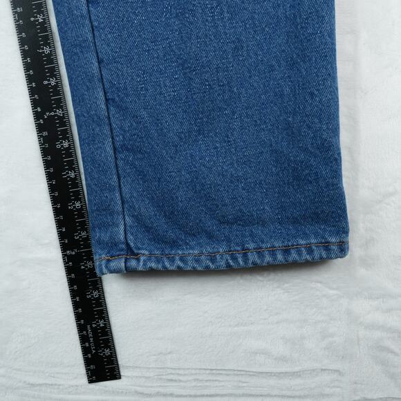 LL Bean Jeans Womens 14MT Original Fit Relaxed Blue Fleece Lined Denim Gorpcore - Picture 11 of 13